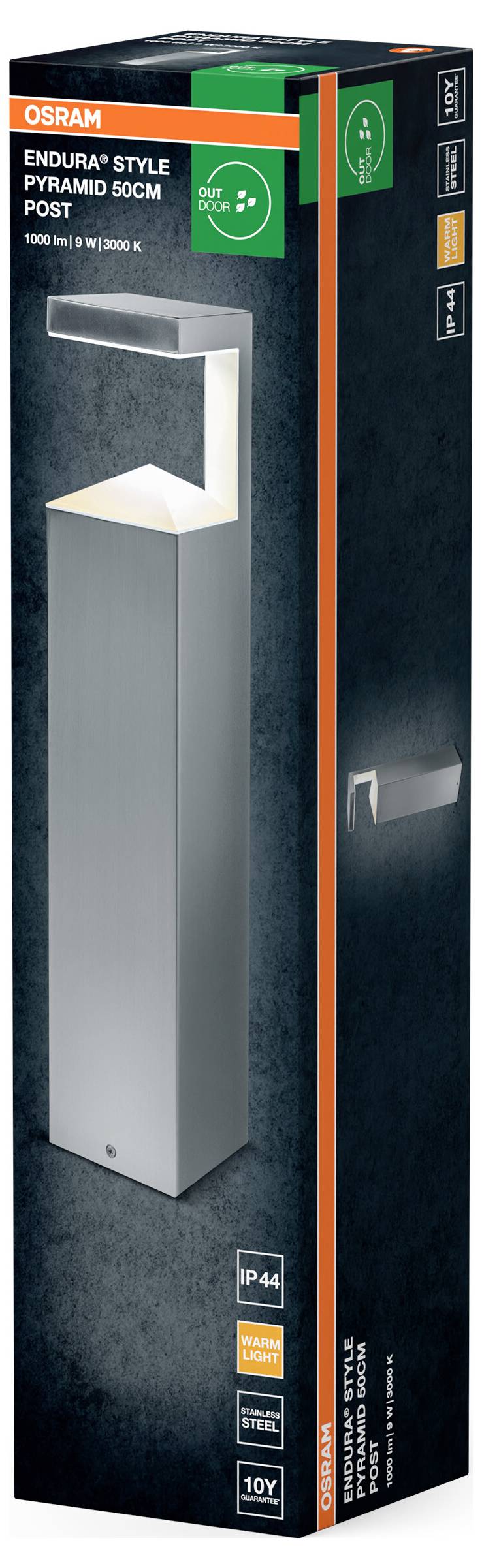 OSRAM HOMELIGHTING ENDURA Стиль Піраміда Вуличний настінний світильник 50 см стовп 9 Вт 4099854461743