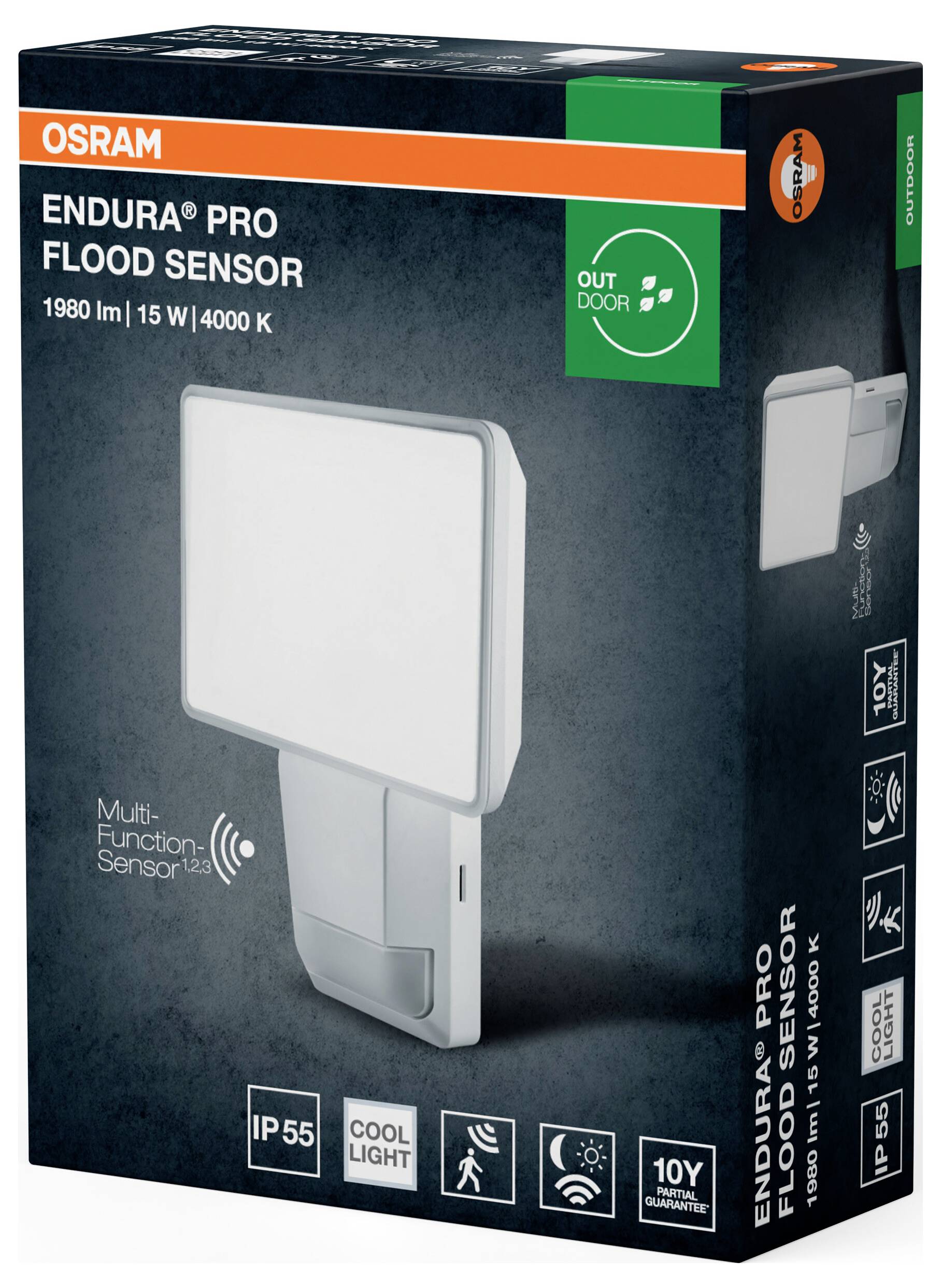 Настінний світильник OSRAM HOMELIGHTING ENDURA PRO з датчиком затоплення, 15 Вт, 4000K, IP55, білий, 4099854451720