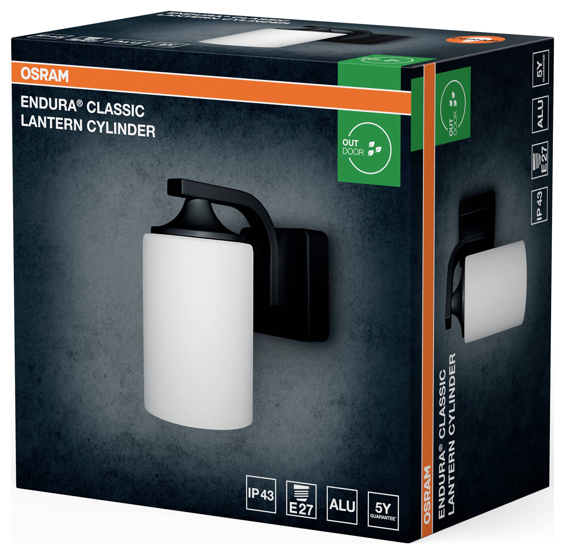 OSRAM HOMELIGHTING ENDURA Класичний циліндричний ліхтар E27 Чорний 4099854452079 Вуличний настінний світильник IP43