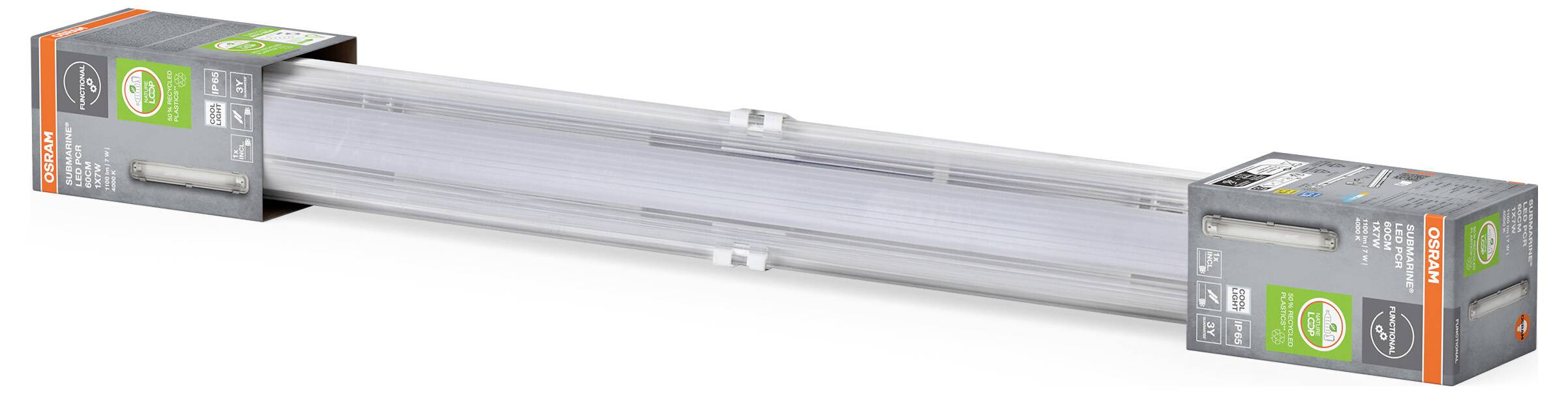 Lampa LED do wilgotnych pomieszczeń OSRAM HOMELIGHTING Submarine Recycled Plastic 60 1 X 7W 840 G13 T8 4099854462634-2
