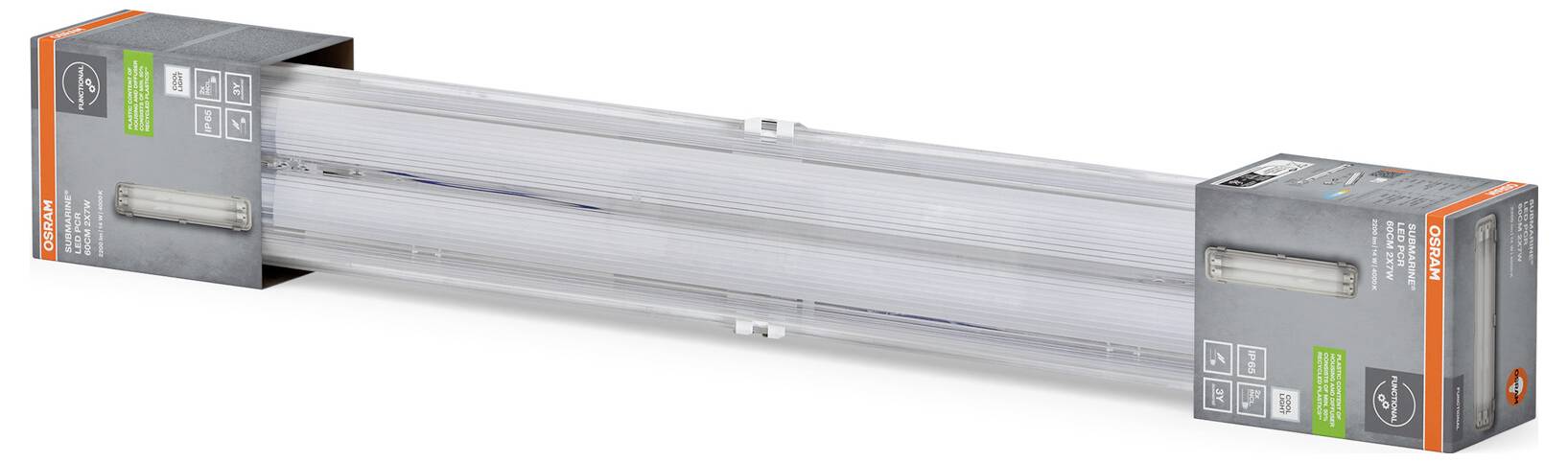 Світлодіодна лампа OSRAM HOMELIGHTING Submarine з переробленого пластику 60 2 x 7 Вт 840 G13 T8 для вологих приміщень 409985446265