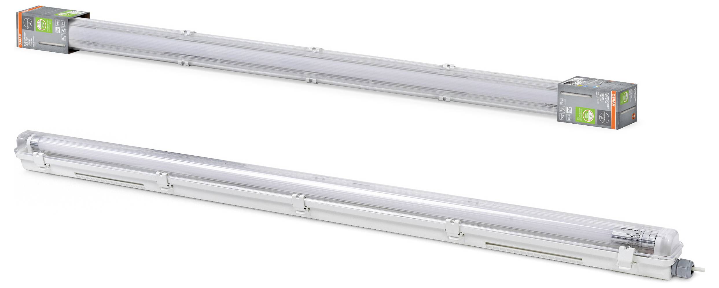 Lampa LED do wilgotnych pomieszczeń OSRAM HOMELIGHTING Submarine Recycled Plastic 120 1 X 13.5W 840 G13 T8 4099854462498-1