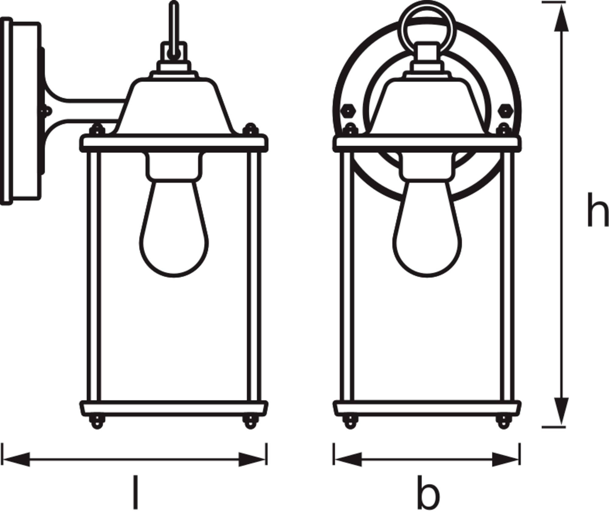 Zewnętrzna lampa ścienna OSRAM HOMELIGHTING ENDURA Classic Lantern Square S E27 4099854447440 0 W IP23-3