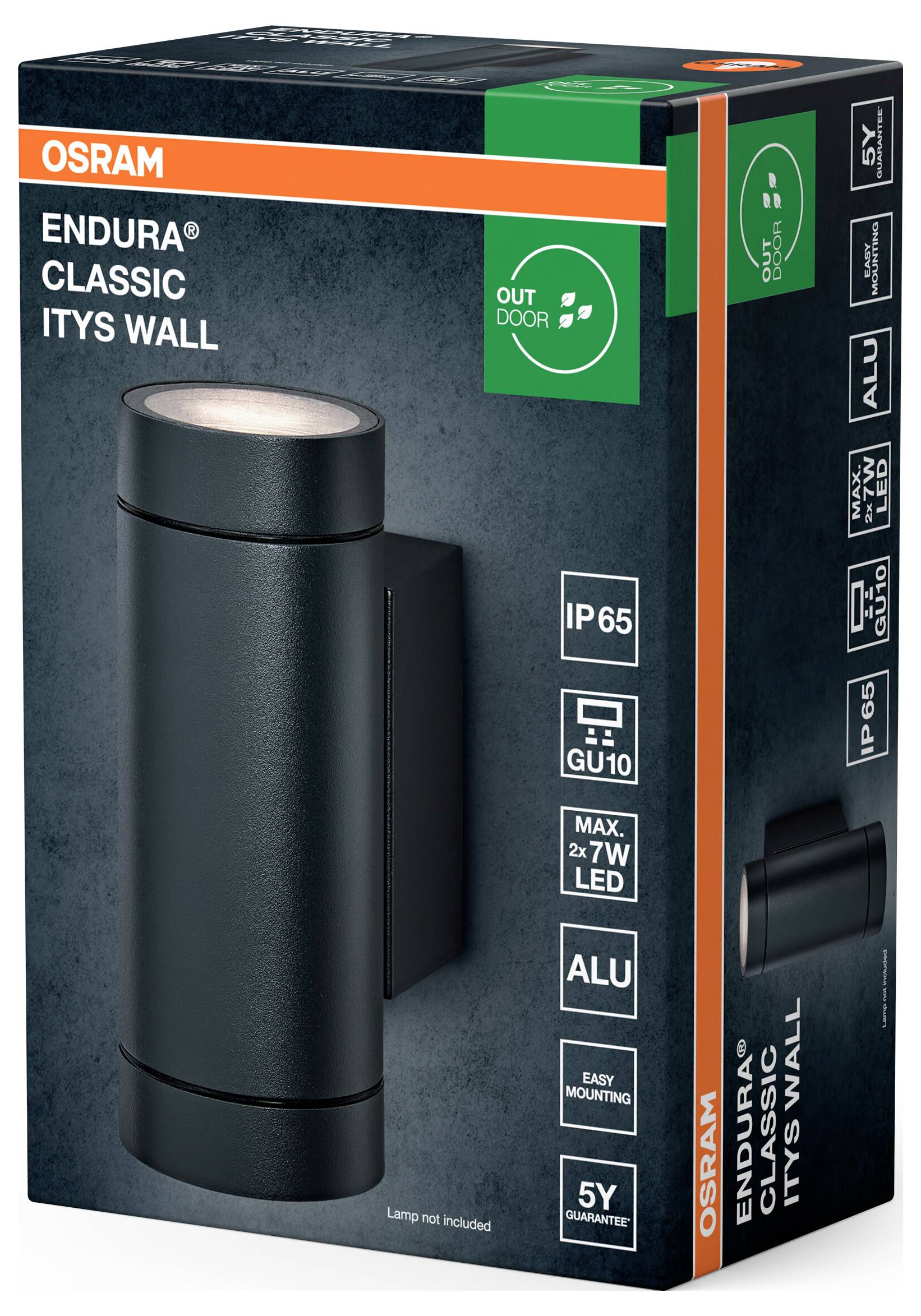 Настінний світильник OSRAM HOMELIGHTING Endura Classic GU10 IP65, темно-сірий, Itys Wall 4099854447341