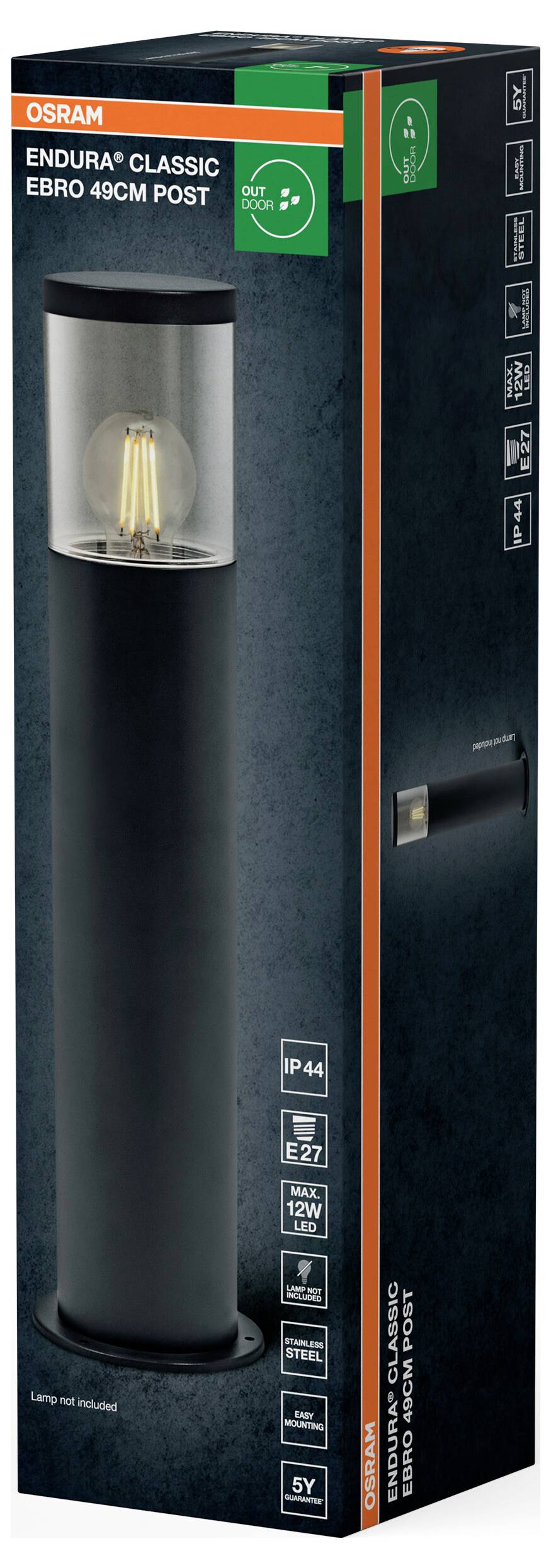 OSRAM HOMELIGHTING Настінний світильник Endura Classic Ebro для вулиці 49 см E27 темно-сірий 4099854446313 IP44