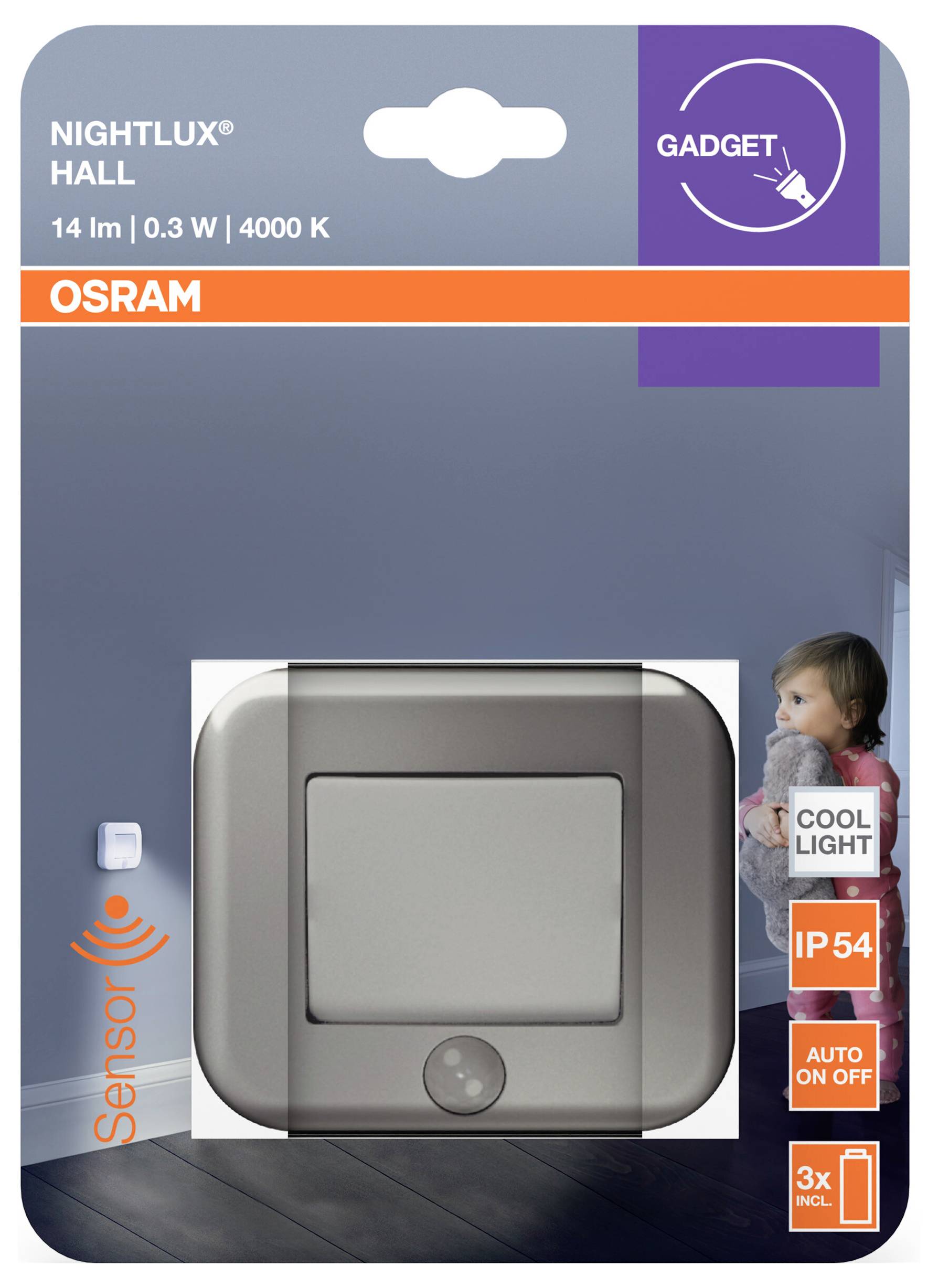 Світлодіодний нічник OSRAM HOMELIGHTING NIGHTLUX Hall Silver