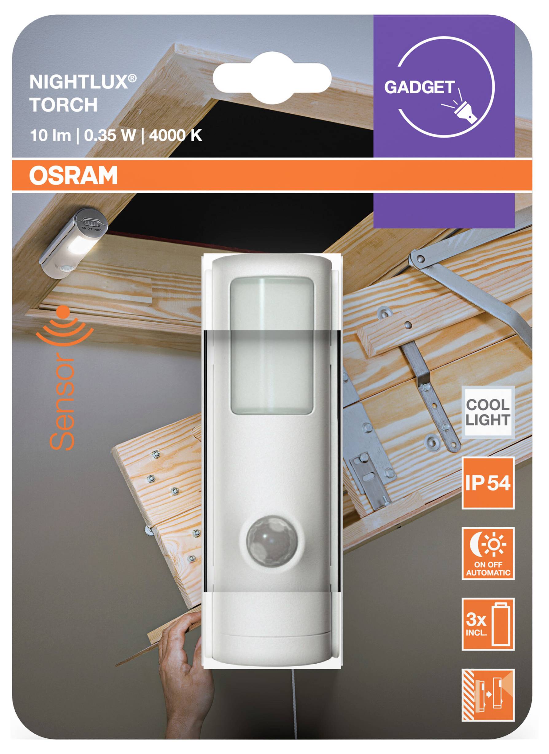 OSRAM HOMELIGHTING Nightlux Torch Білий світлодіодний нічник з ліхтариком