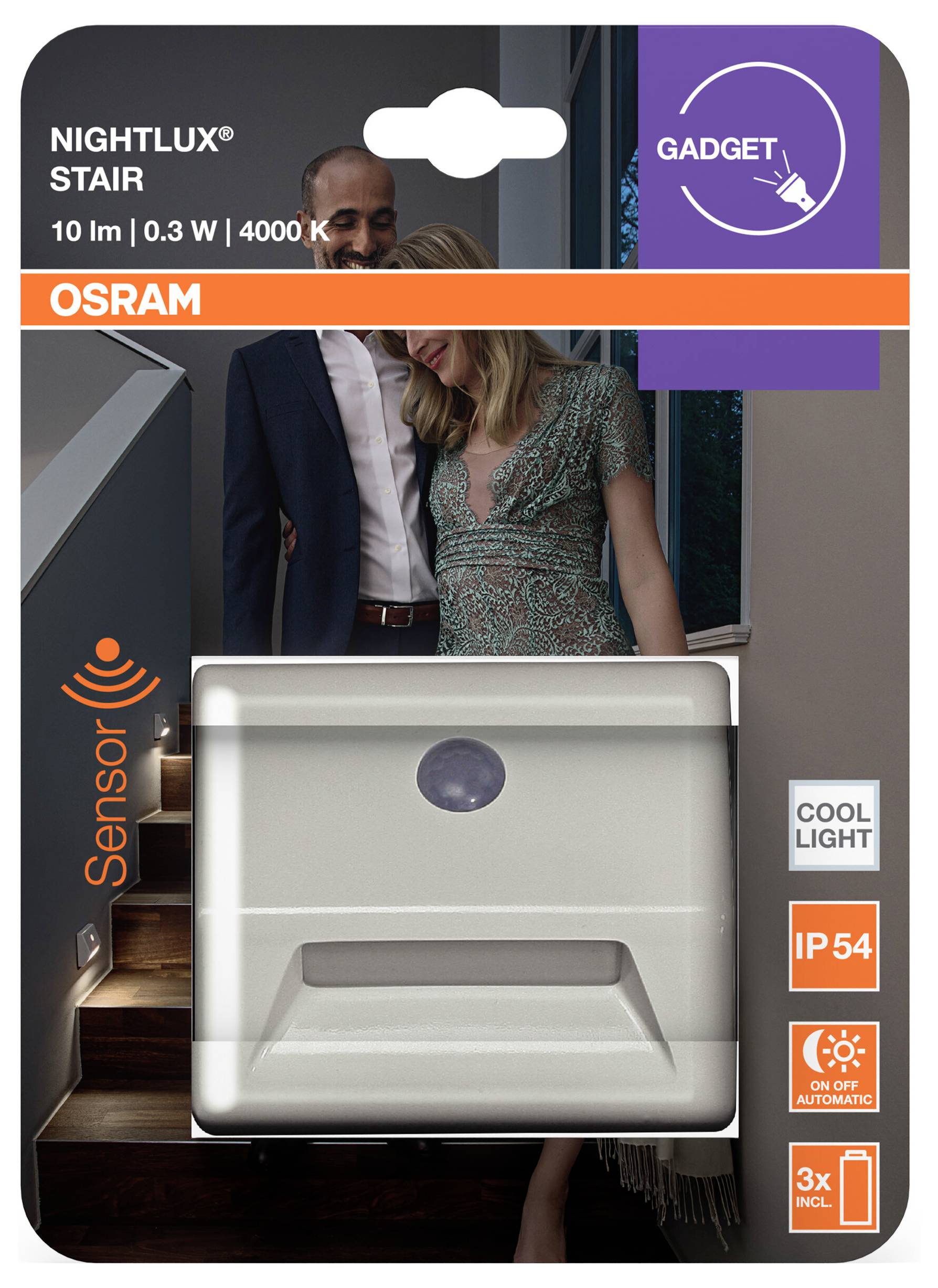 OSRAM HOMELIGHTING NIGHTLUX Білий світлодіодний нічник для сходів