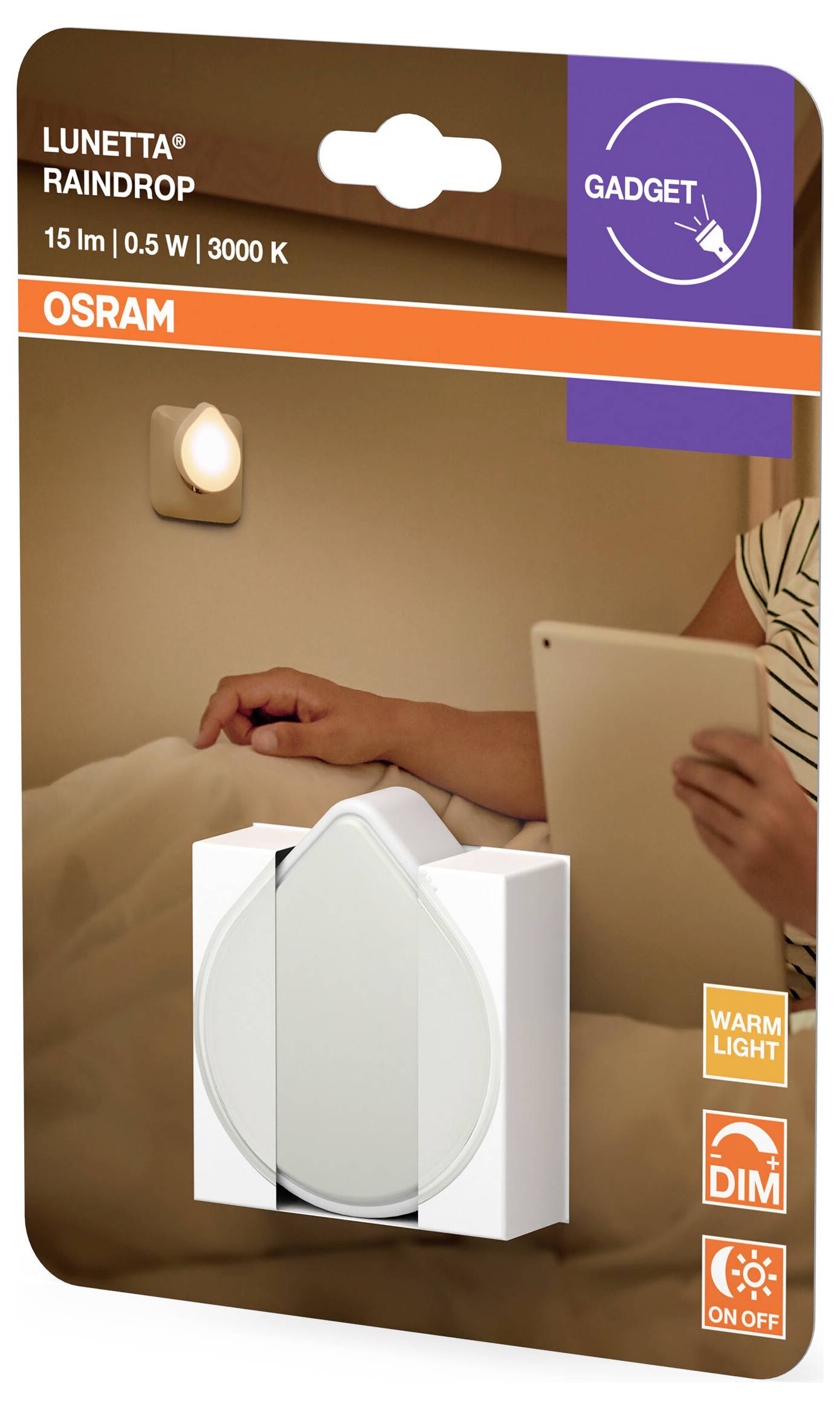 Світлодіодна лампа підсвічування з датчиком руху OSRAM HOMELIGHTING Lunetta Raindrop Dimmable White 4099854530593
