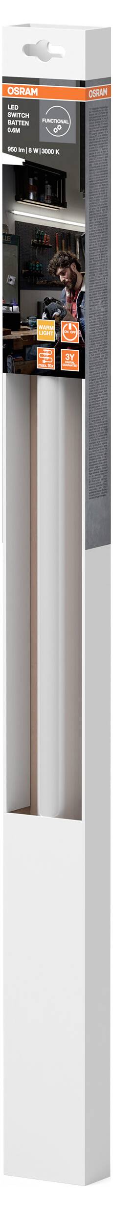 Світлодіодний вимикач OSRAM HOMELIGHTING, 600 мм, 8 Вт, 3000 K, 4099854532634