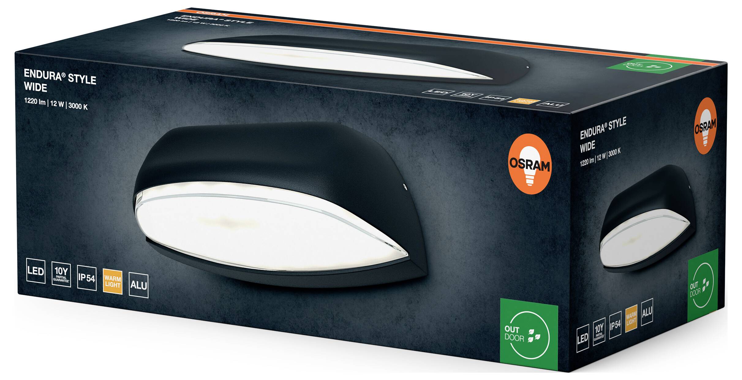 Настінний світильник OSRAM HOMELIGHTING ENDURA Style Wide 12 Вт темно-сірого кольору 4099854462139