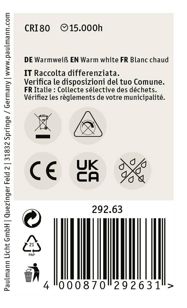 Żarówka LED Paulmann 29263 E14 2.5 W 250 lm ciepła biel 1 szt.-5