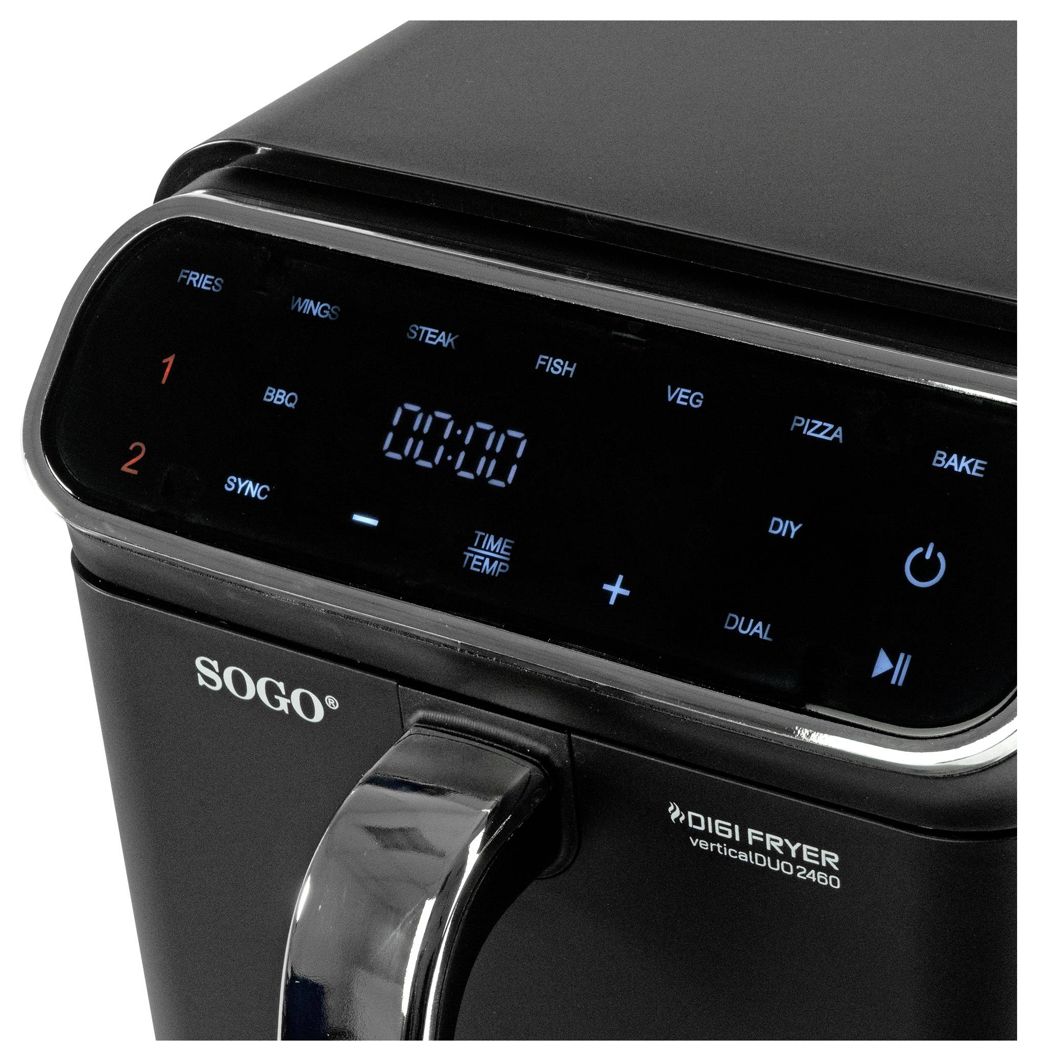 Фритюрниця SOGO Human Technology Baskets 5,5 л 1800 Вт чорного кольору, нержавіюча сталь