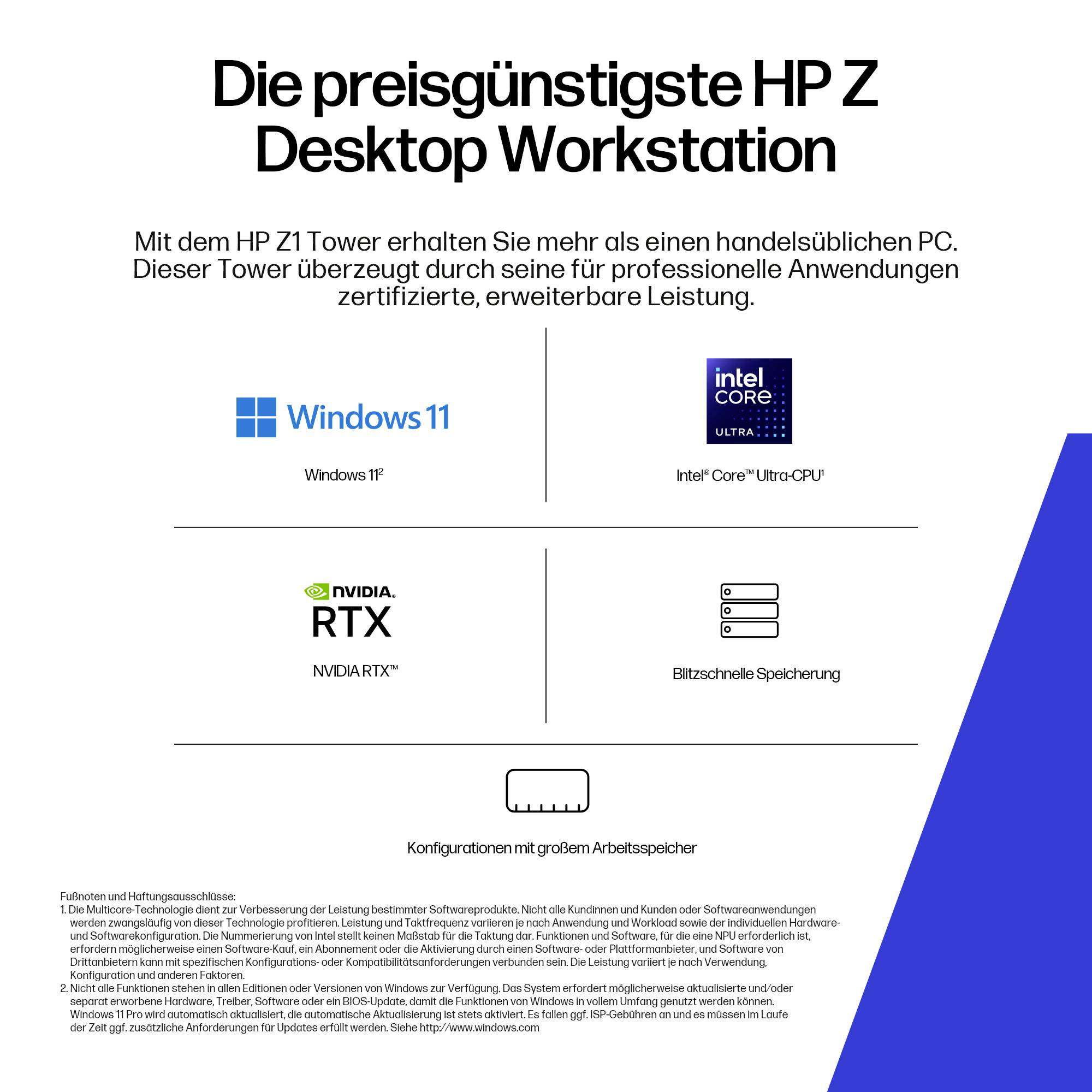 Najtańsza stacja robocza HP Z Desktop z systemem Windows 11, procesorem Intel Core, kartą graficzną NVIDIA RTX, zaprojektowana z myślą o wydajności dla profesjonalistów.