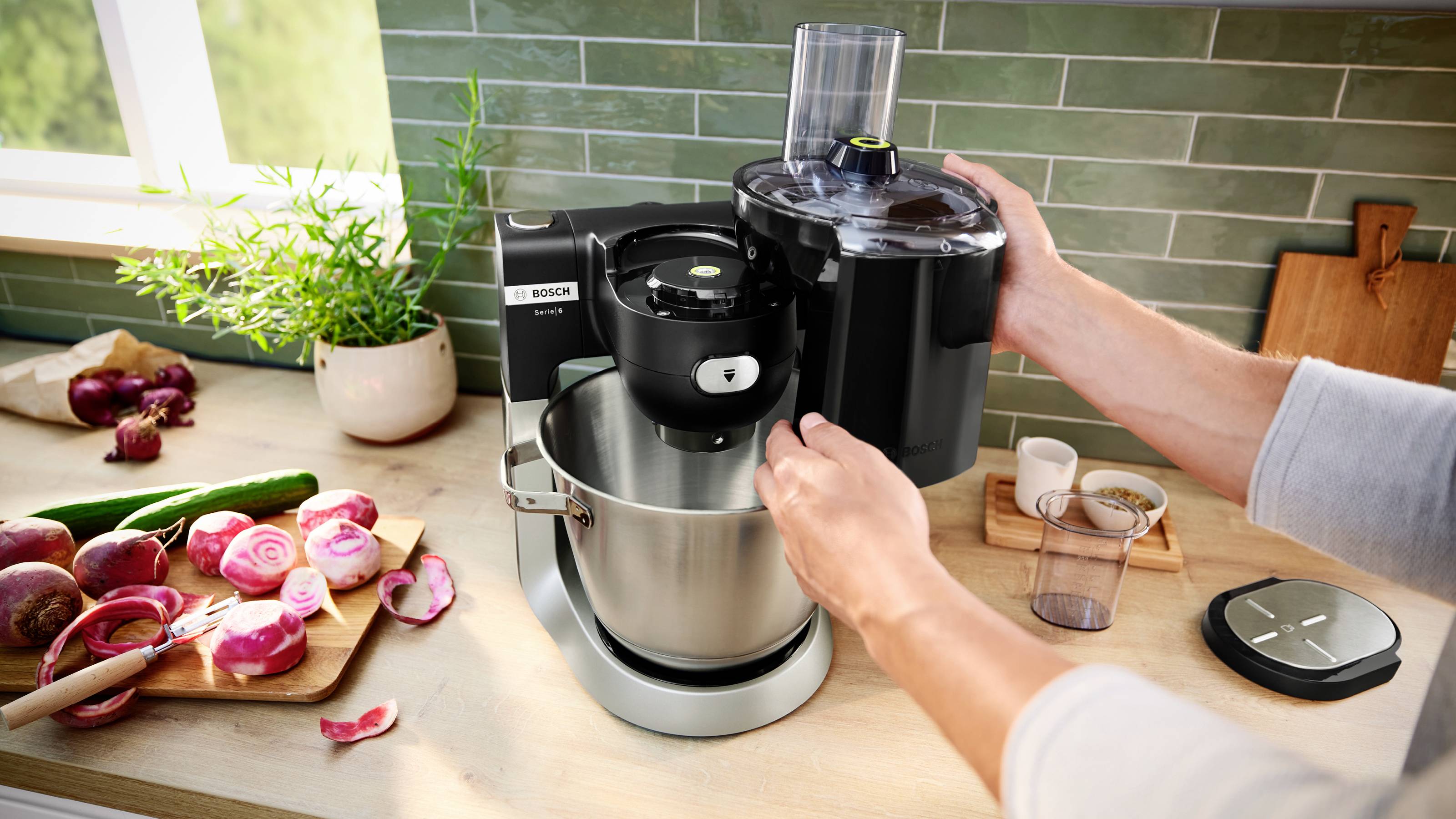 Obcinarka do kostek Bosch Würfelschneider für Bosch Küchenmaschine Serie 6 und 8, czarny, szary-11