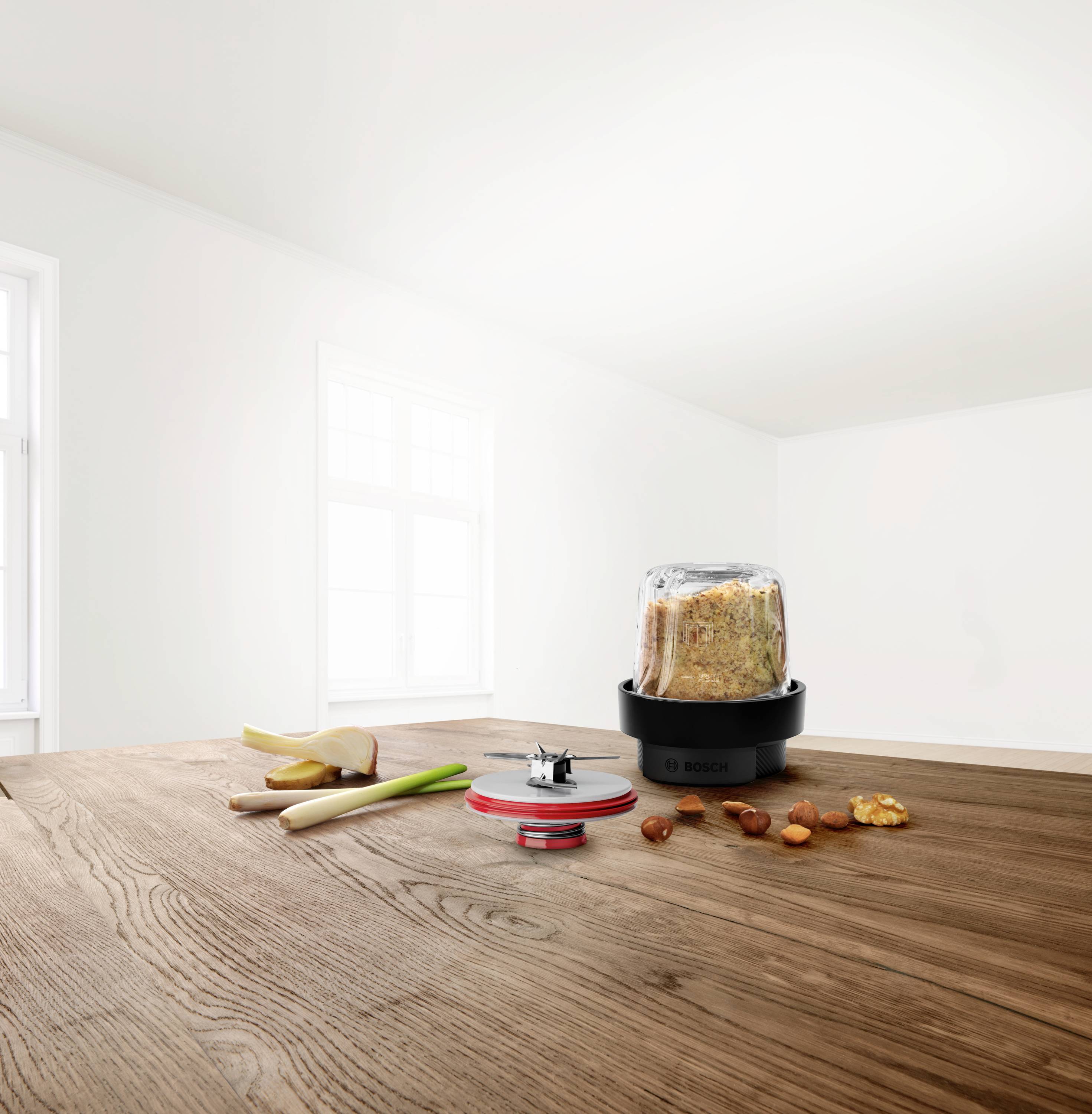 Bosch 3 в 1 Mühle Zerkleinerer für Bosch Küchenmaschine Серії 6 і 8 Подрібнювач чорний