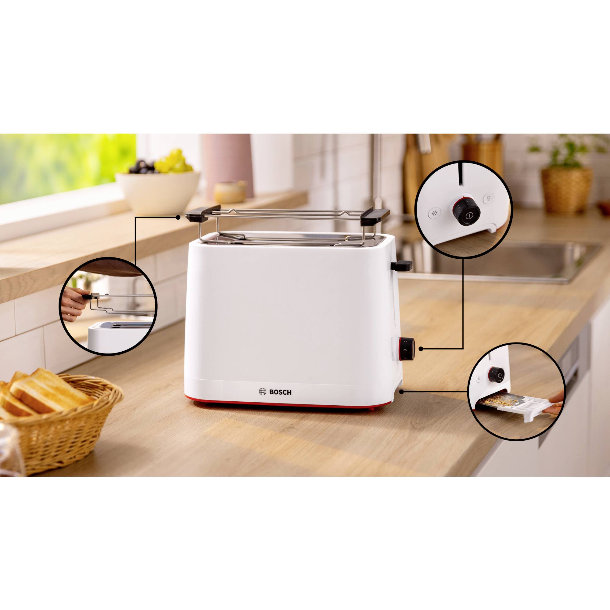 Bosch Kompakt Toaster MyMoment, weiß Toster biały-2