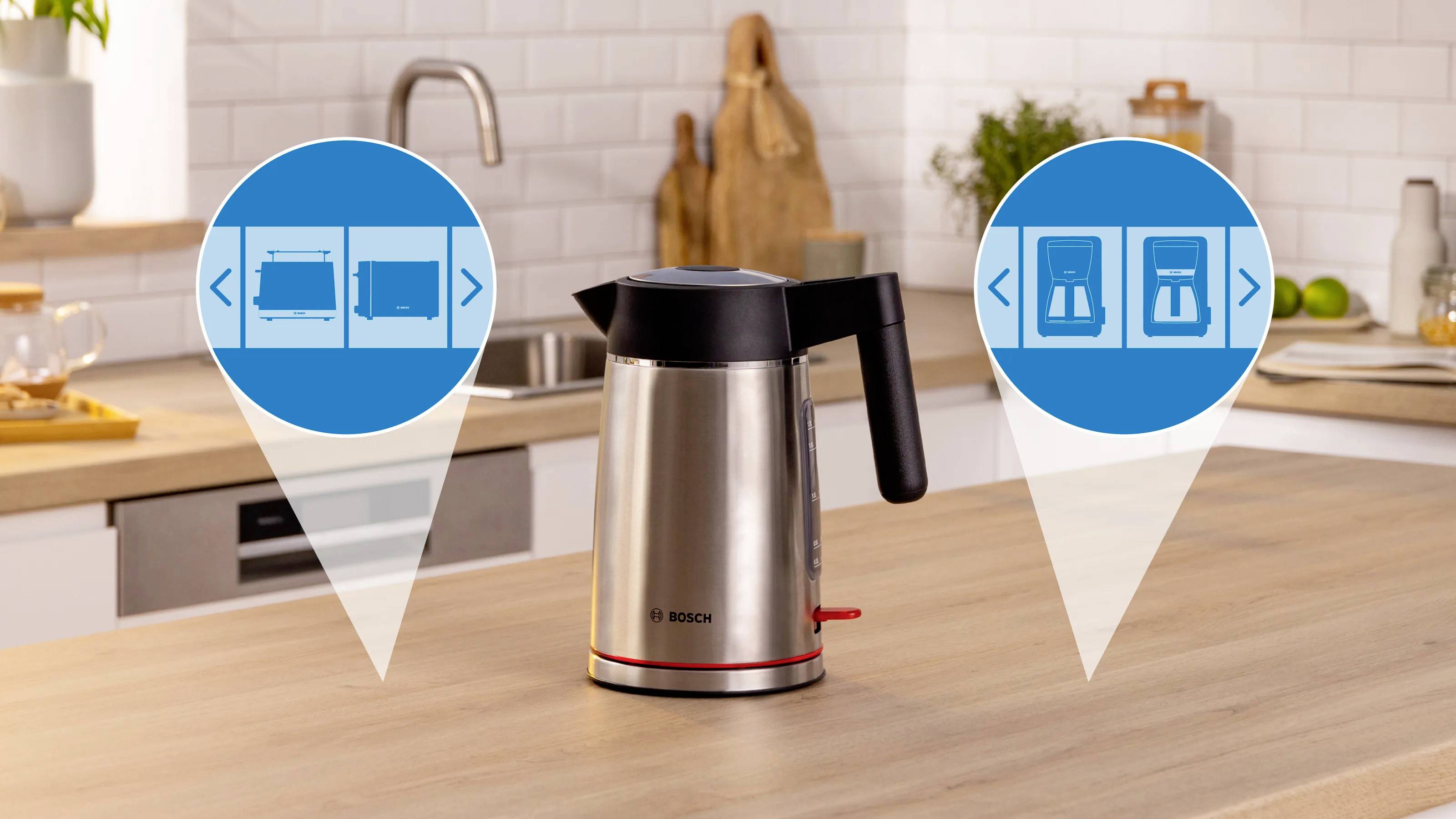 Чайник Bosch MyMoment з нержавіючої сталі Edelstahl об'ємом 1,7 л, чорний