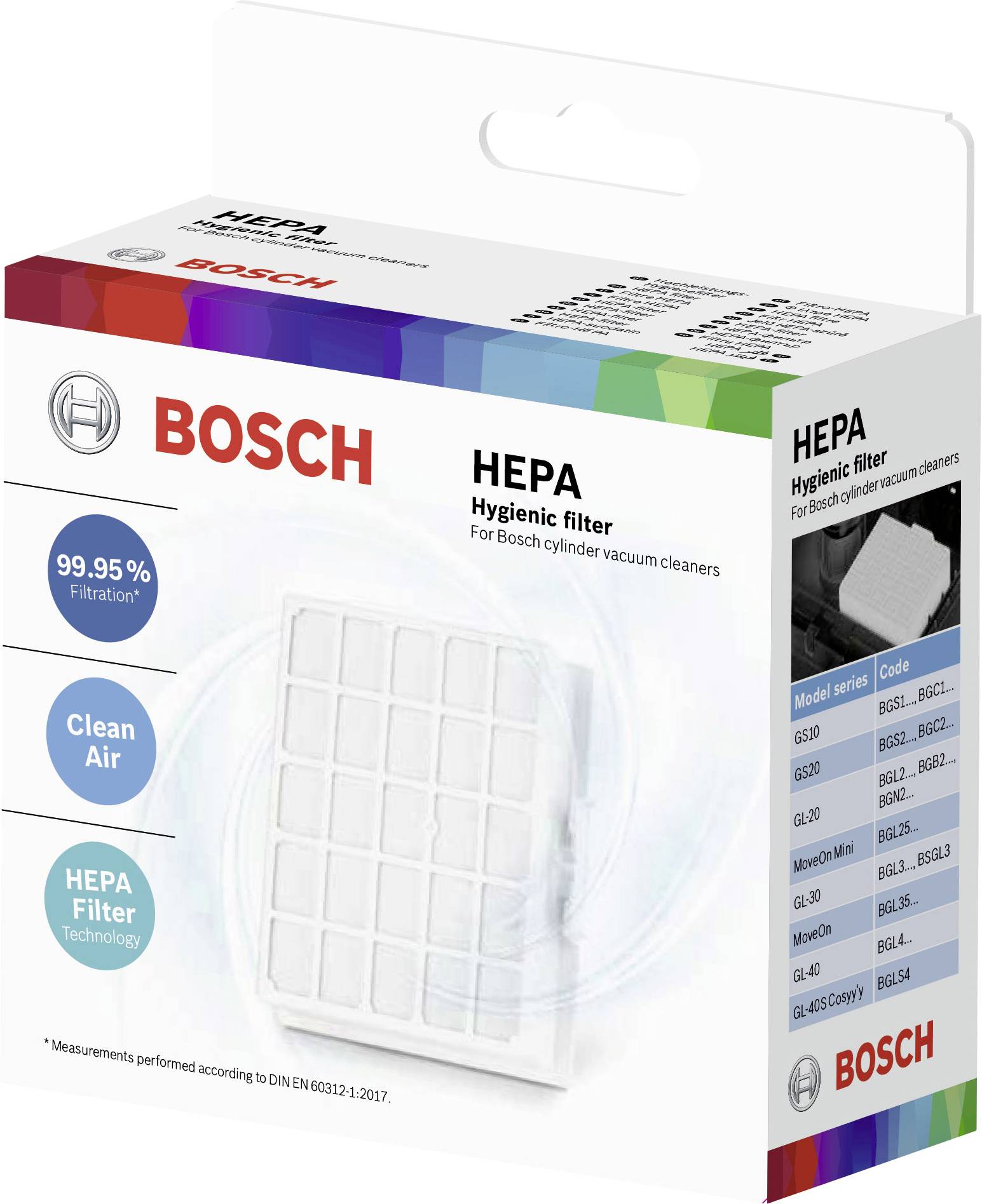 HEPA-фільтр Bosch для Bosch Staubsauger GS10,GS20,GL-20,GL-30,GL-40,GL40S,BGL25,BGLS4 BBZ156HF