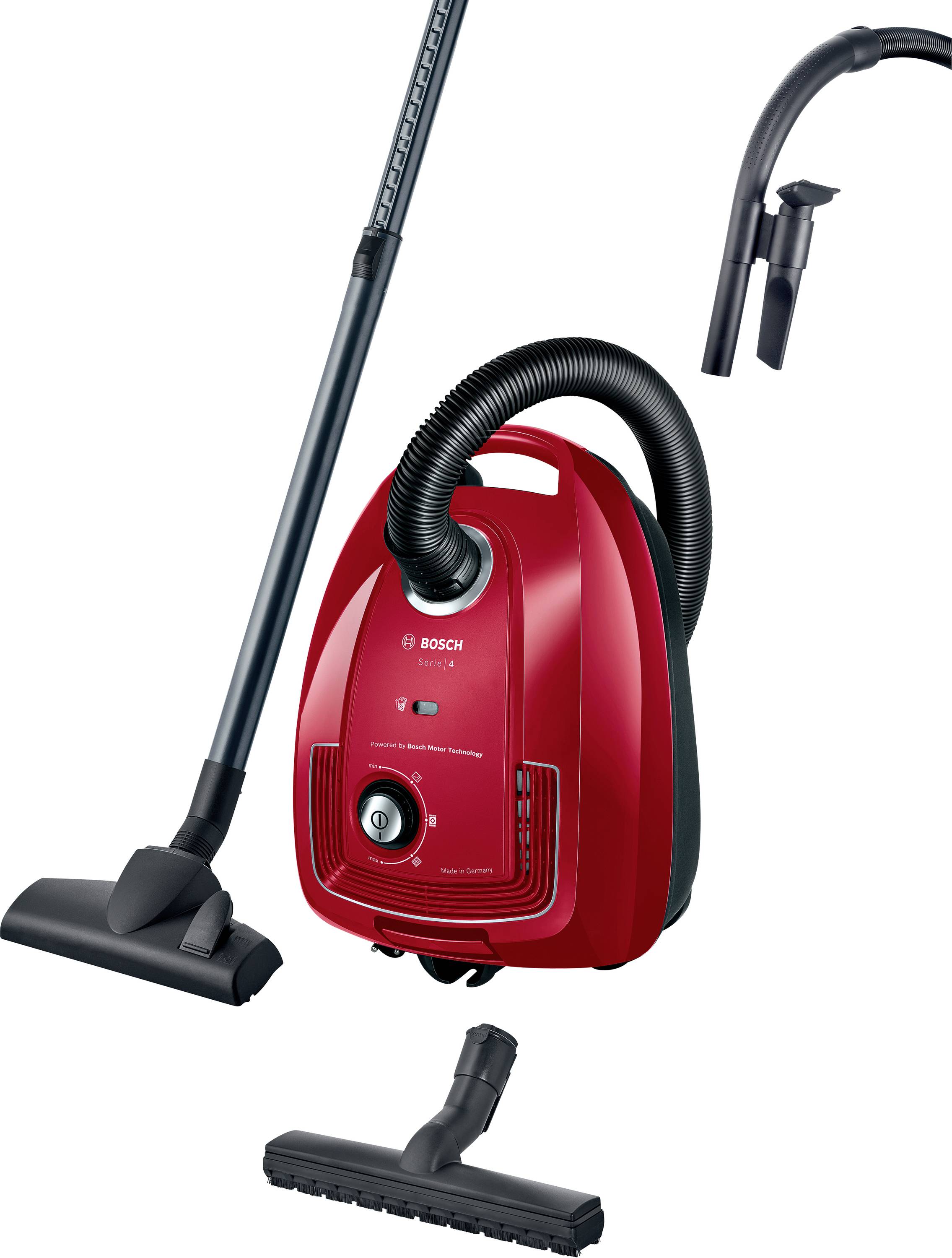Bosch Staubsauger mit Beutel, Serie 4, rot Мішковий пилосос