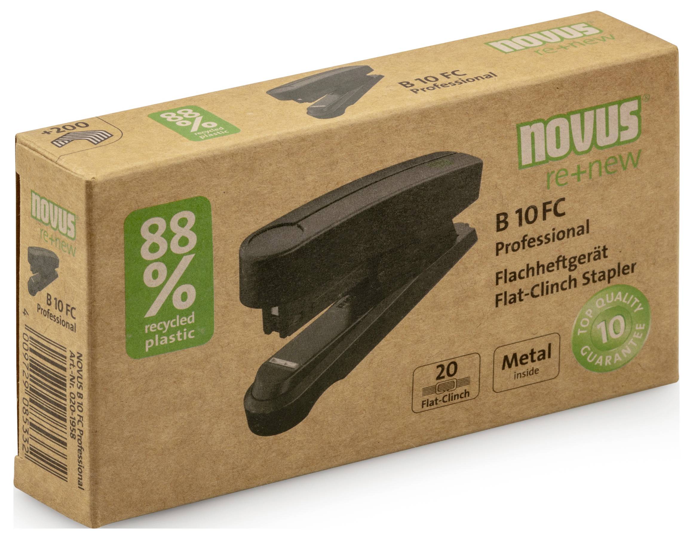 Степлер Novus Office NOVUS B10 FC PRO re+new schwarz 020-1958, чорний