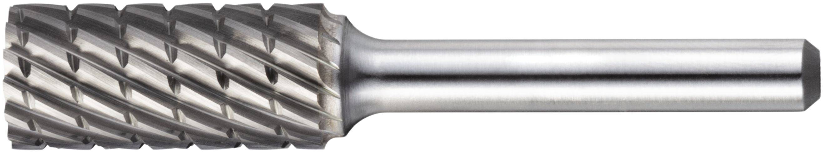 Walcowy metalowy narzędzie skrawające z rowkami spiralnymi jest prezentowany, używany do kształtowania i wiercenia w procesach produkcyjnych i obróbce metali.