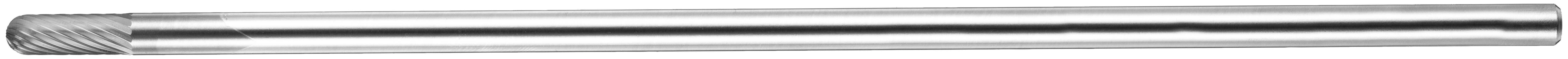 Stalowy pręt cylindryczny z gwintowanym końcem, przedstawiony w pozycji poziomej, służący do łączenia elementów mechanicznych.