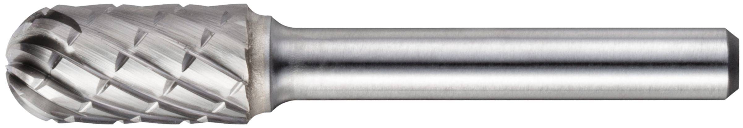 Zbliżenie cylindrycznego metalowego narzędzia z teksturowaną, spiralnie wzorzystą głowicą, prawdopodobnie używanego do szlifowania, kształtowania lub cięcia materiałów.