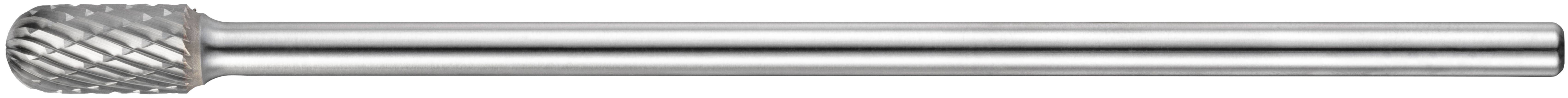 Srebrne narzędzie frezujące cylindryczne z obrotową głowicą o zróżnicowanej teksturze i gładkim uchwycie, stosowane do kształtowania, szlifowania i cięcia różnych materiałów.