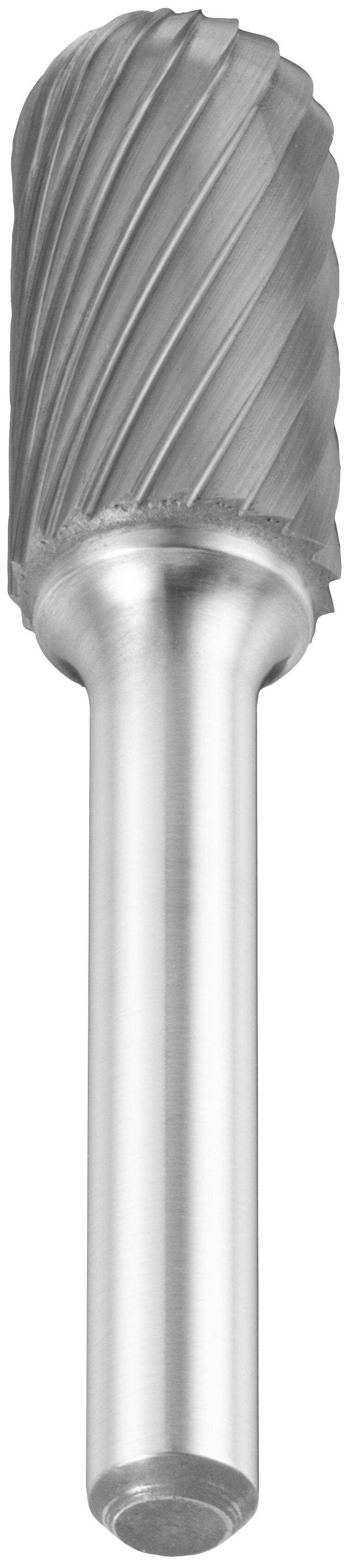 Cylindryczny metalowy narzędzie skrawające o obrotowym ruchu roboczym z rowkami śrubowymi. Używany do cięcia, kształtowania lub szlifowania materiałów w różnych zastosowaniach przemysłowych.