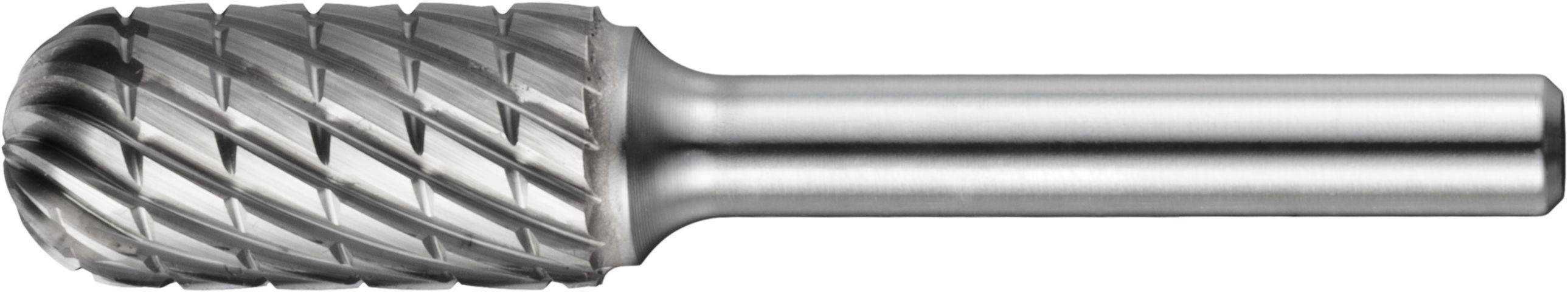 Cylindryczny narzędzie obrotowe z fakturowaną, spiralną powierzchnią tnącą i gładkim trzpieniem. Stosowany do kształtowania i cięcia twardych materiałów.