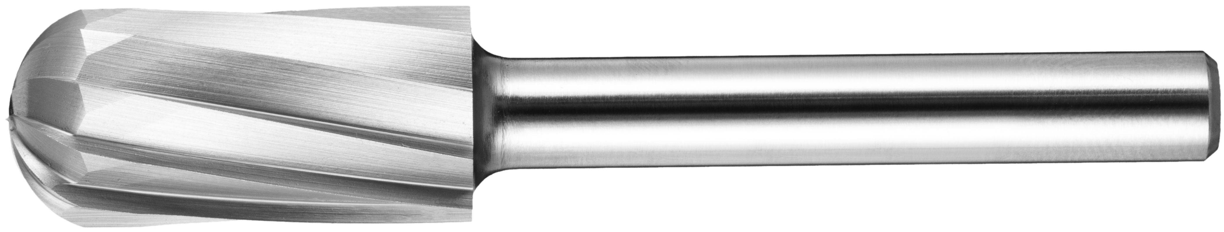 Cylindryczny metalowy narzędzie o karbowanych krawędziach tnących. Służy do kształtowania lub cięcia materiałów.