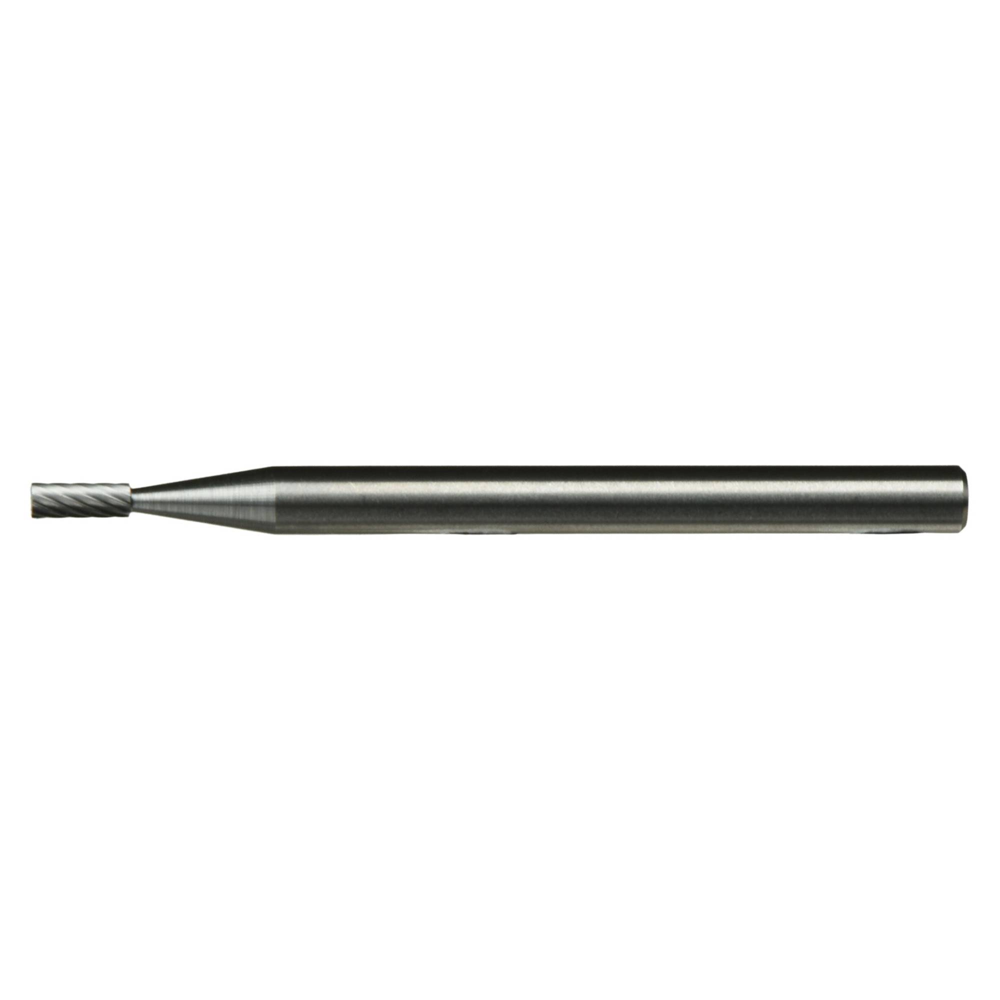 Cylindryczny metalowy narzędzie skrawające z spiralną krawędzią tnącą, prawdopodobnie frez do precyzyjnego usuwania materiału w obróbce przemysłowej.