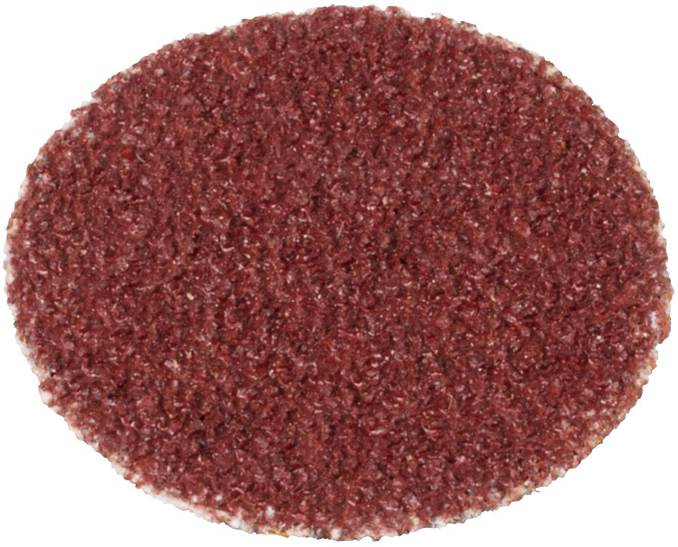 Zbliżenie na okrągłą, brązową podkładkę ścierną o chropowatej powierzchni, przeznaczoną do szlifowania lub polerowania materiałów.