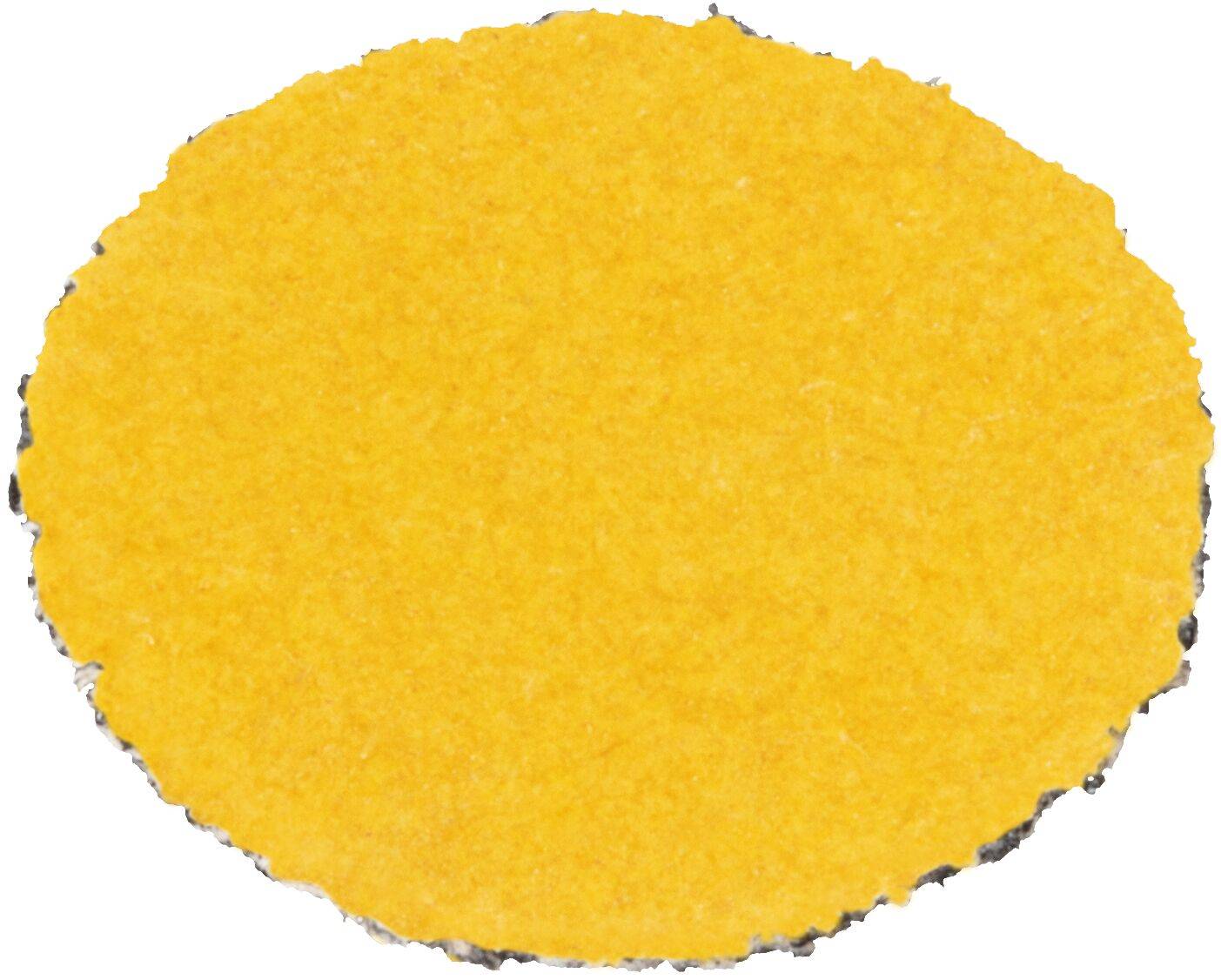 Okrągły, żółty chipsy kukurydziane w kształcie tortilli, z chropowatą powierzchnią, widziany z góry.