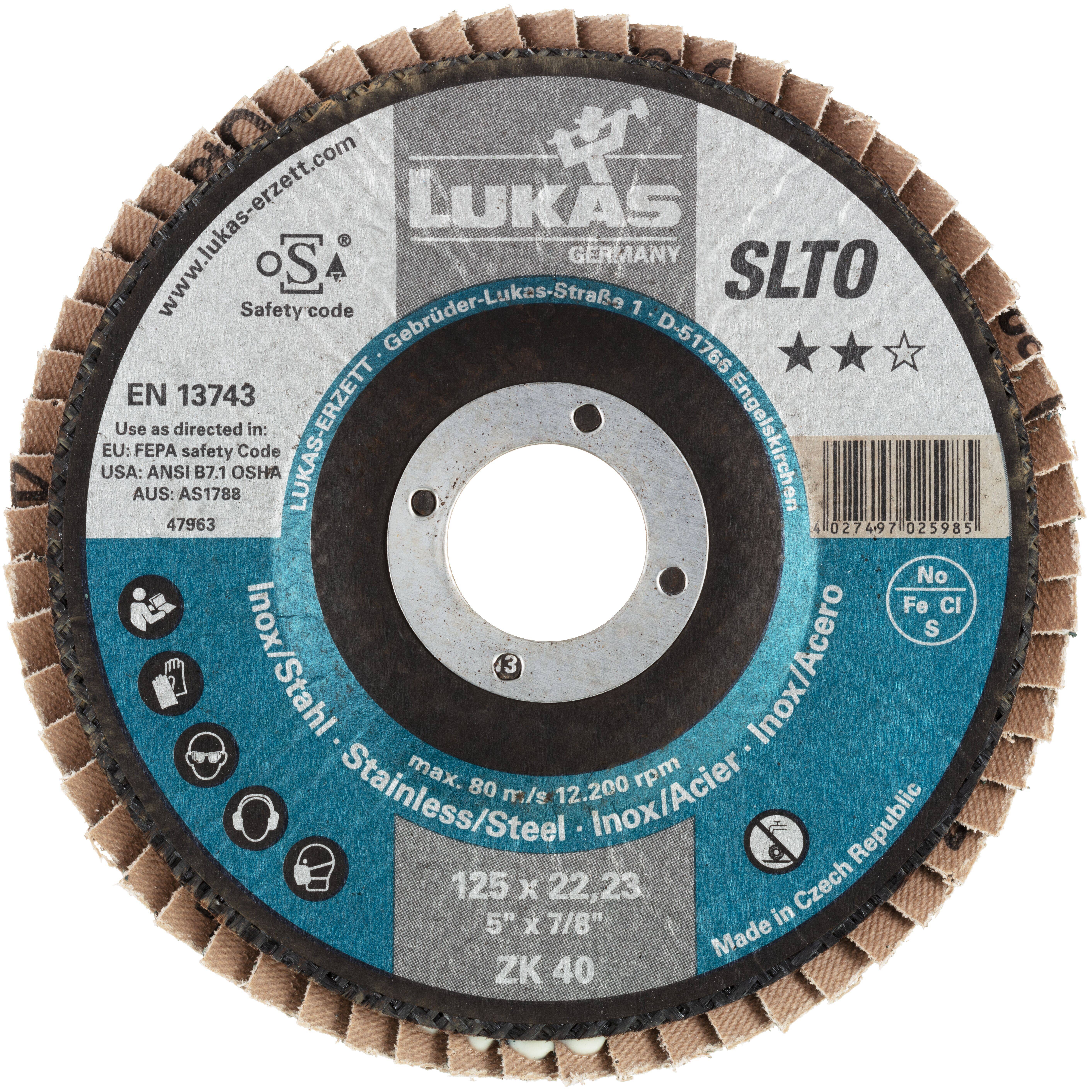 LUKAS-ERZETT A27151250401406 Пелюстковий диск Діаметр 125 мм Зернистість = 40 10 шт.