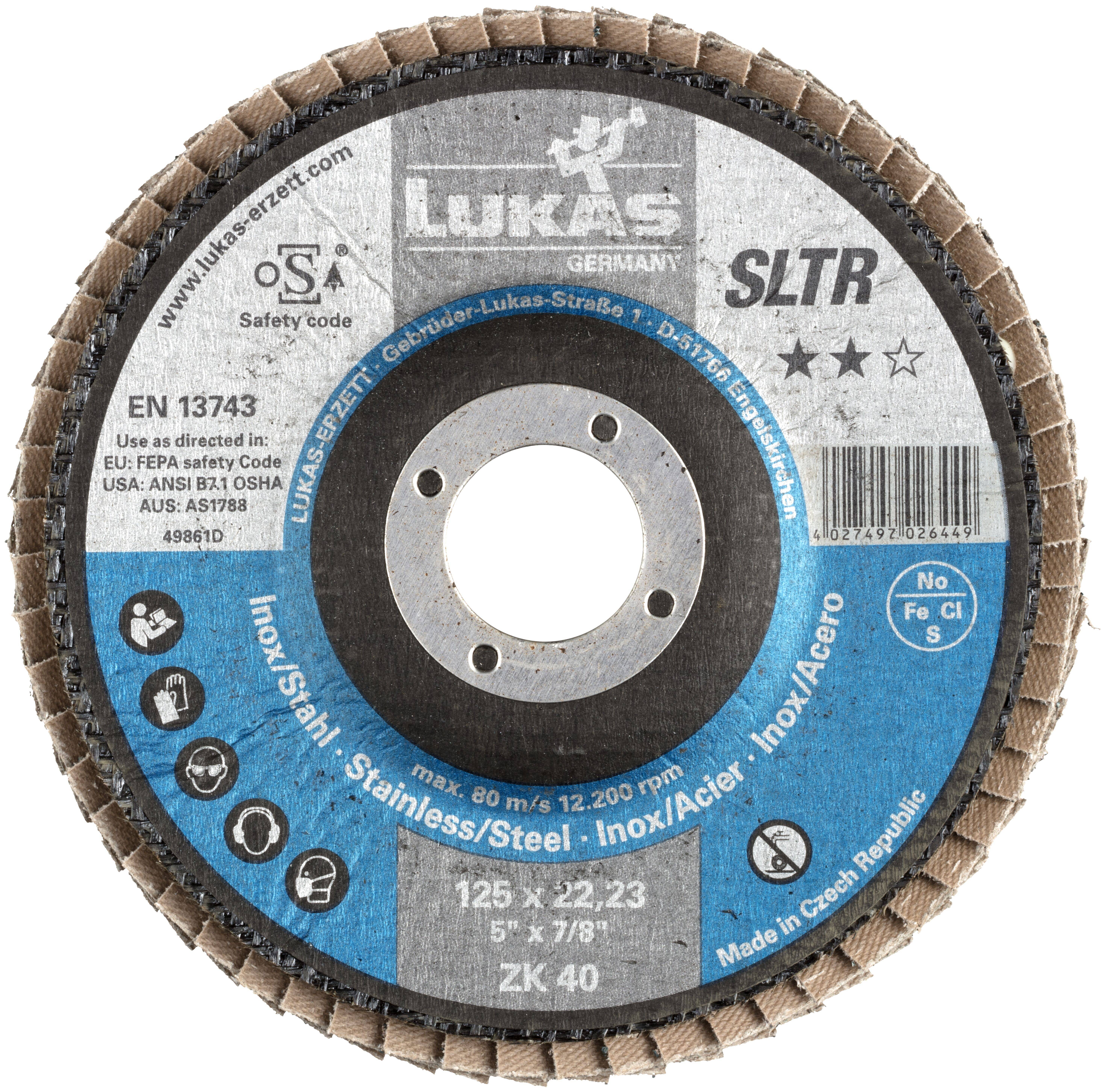 LUKAS-ERZETT A27181250401406 Пелюстковий диск Діаметр 125 мм Зернистість = 40 10 шт.