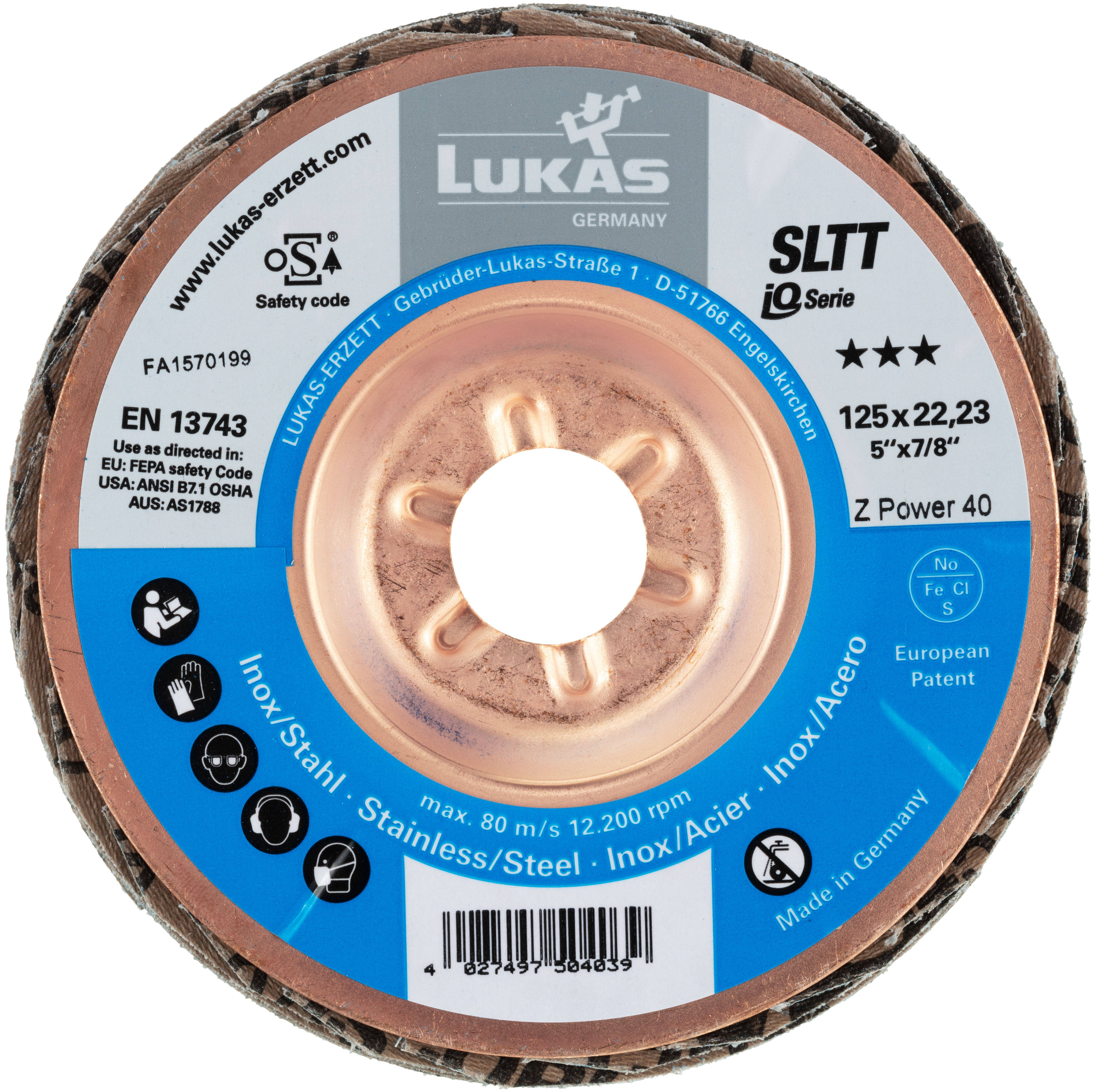 LUKAS-ERZETT A27201250400045A Пелюстковий диск Діаметр 125 мм Зернистість = 40 10 шт.