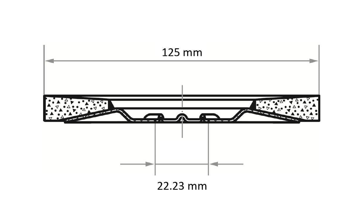 LUKAS-ERZETT A27201250600065 Пелюстковий шліфувальний круг Діаметр 125 мм Зернистість = 60 10 шт.