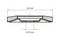 Diagram przekroju poprzecznego materiału warstwowego o szerokości 125 mm i warstwie środkowej o szerokości 22,23 mm; przedstawione warstwy powierzchniowe o teksturowanej strukturze.
