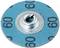 Niebieski krążek ścierny z wielokrotnie wydrukowaną czarną cyfrą '60', posiadający centralne metalowe mocowanie do narzędzi szlifierskich.