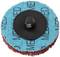 Tarcza ścierna z niebieskim podłożem oznaczona napisem "MED". Stosowana do szlifowania lub szlifowania w zastosowaniach przemysłowych.