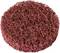 Okrągła, fakturowana gąbka czyszcząca w kolorze bordowym, o porowatej i skomplikowanej powierzchni, przeznaczona do sprzątania.