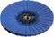 Niebieski tarcz lamelkowy z warstwowymi sekcjami ściernymi promieniście rozchodzącymi się od środka; używany do szlifowania lub polerowania powierzchni.