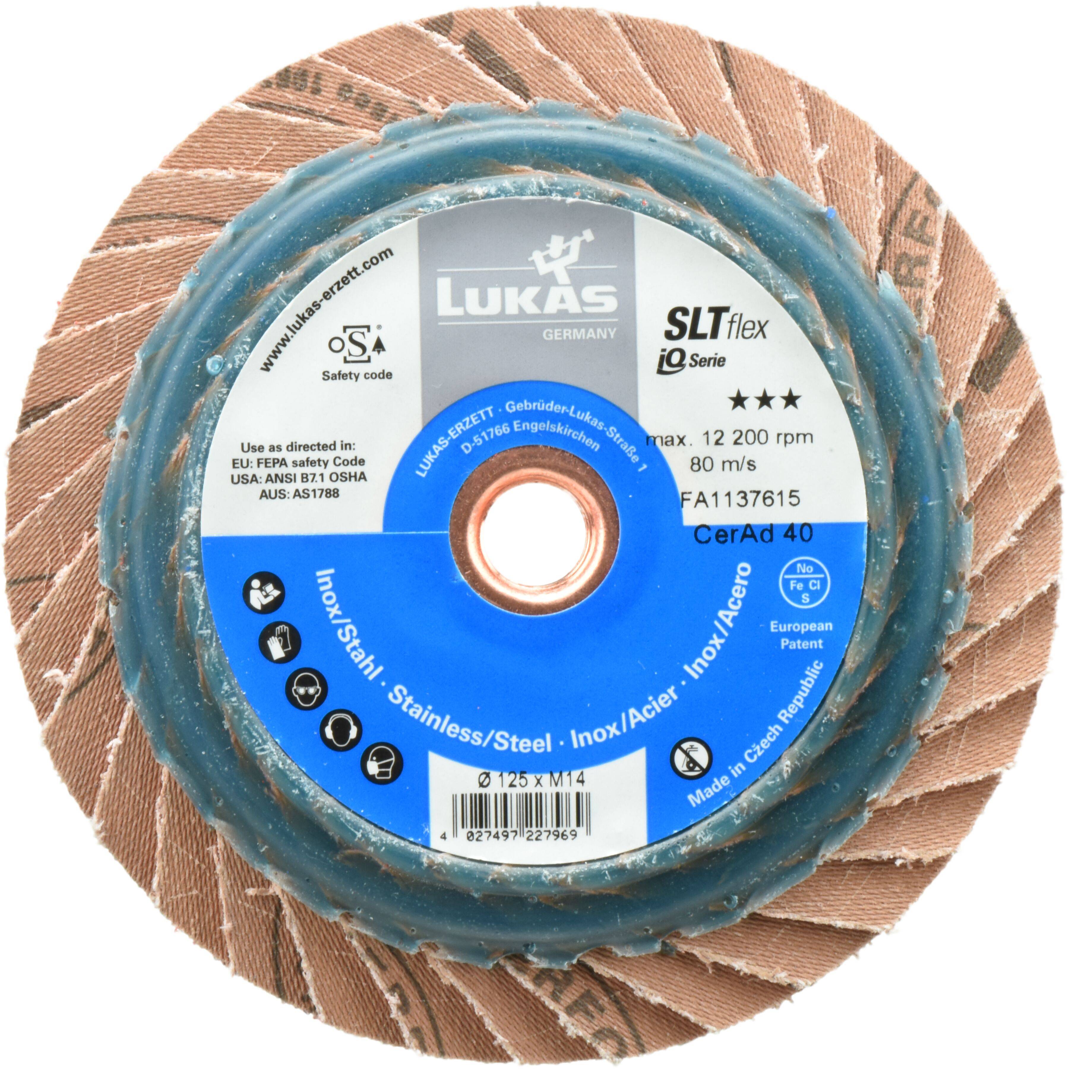 LUKAS-ERZETT A672712504066 Tarcza lamelkowa Średnica 125 mm Wielkość ziarna=40 10 szt.-1