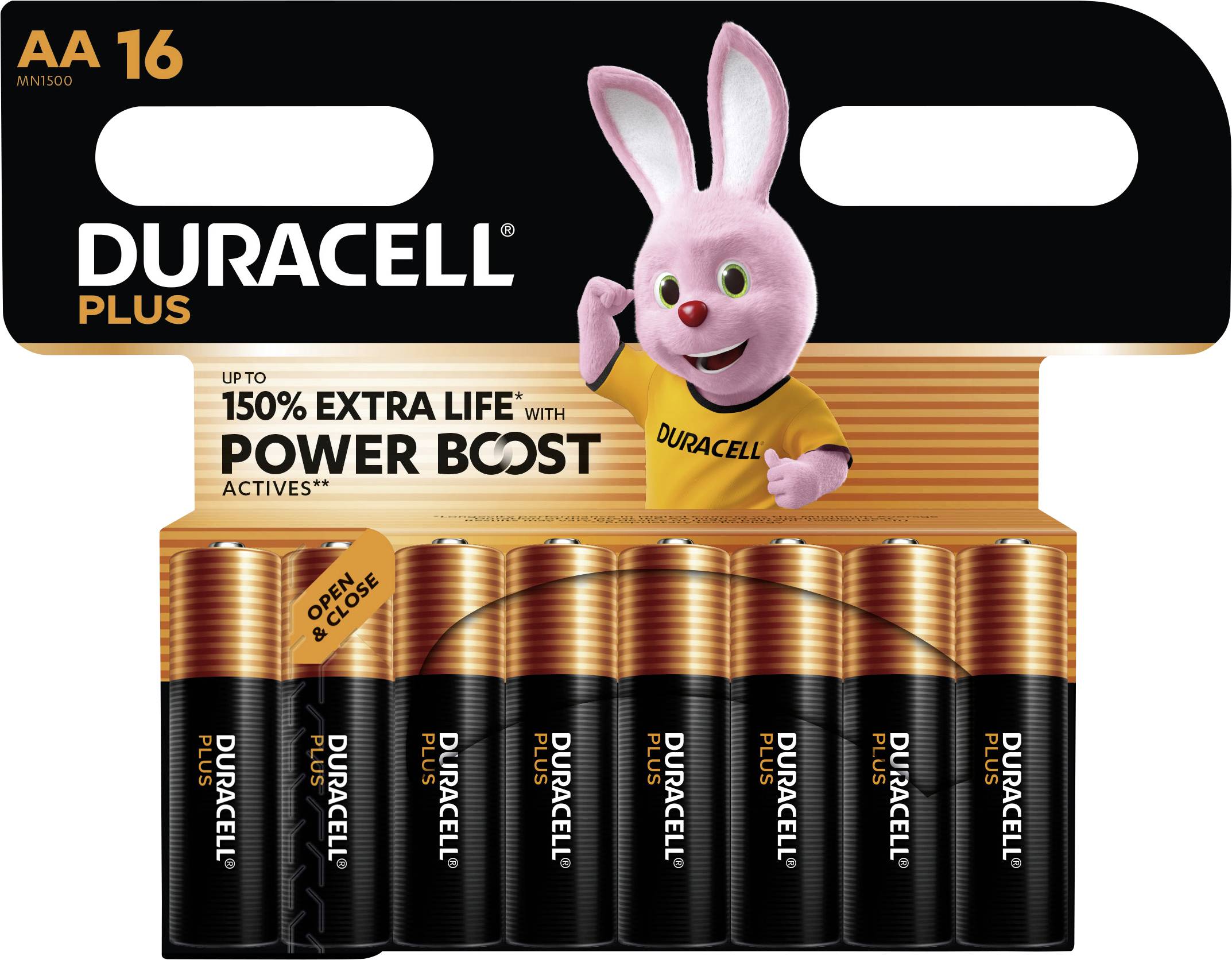Батарейки Duracell Plus Power Boost MN1500 типу AA 151261, 1,5 В, 16 шт.