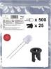 Akcesoria LED Quadrios 25O218 25O218, 5 mm, 700 mcd, 525 części