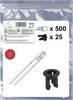 Akcesoria LED Quadrios 25O219 25O219, 3 mm, 2500 mcd, 525 części