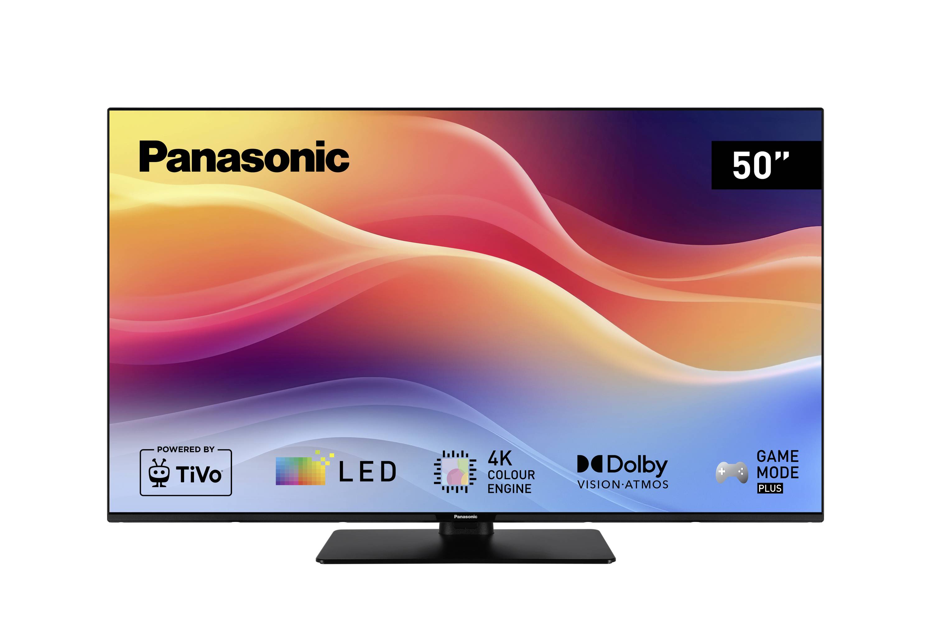 50-calowy telewizor LED Panasonic z technologią '4K Colour Engine' i 'Dolby Vision Atmos'; z wsparciem dla trybu Game Mode Plus oraz usług TiVo.