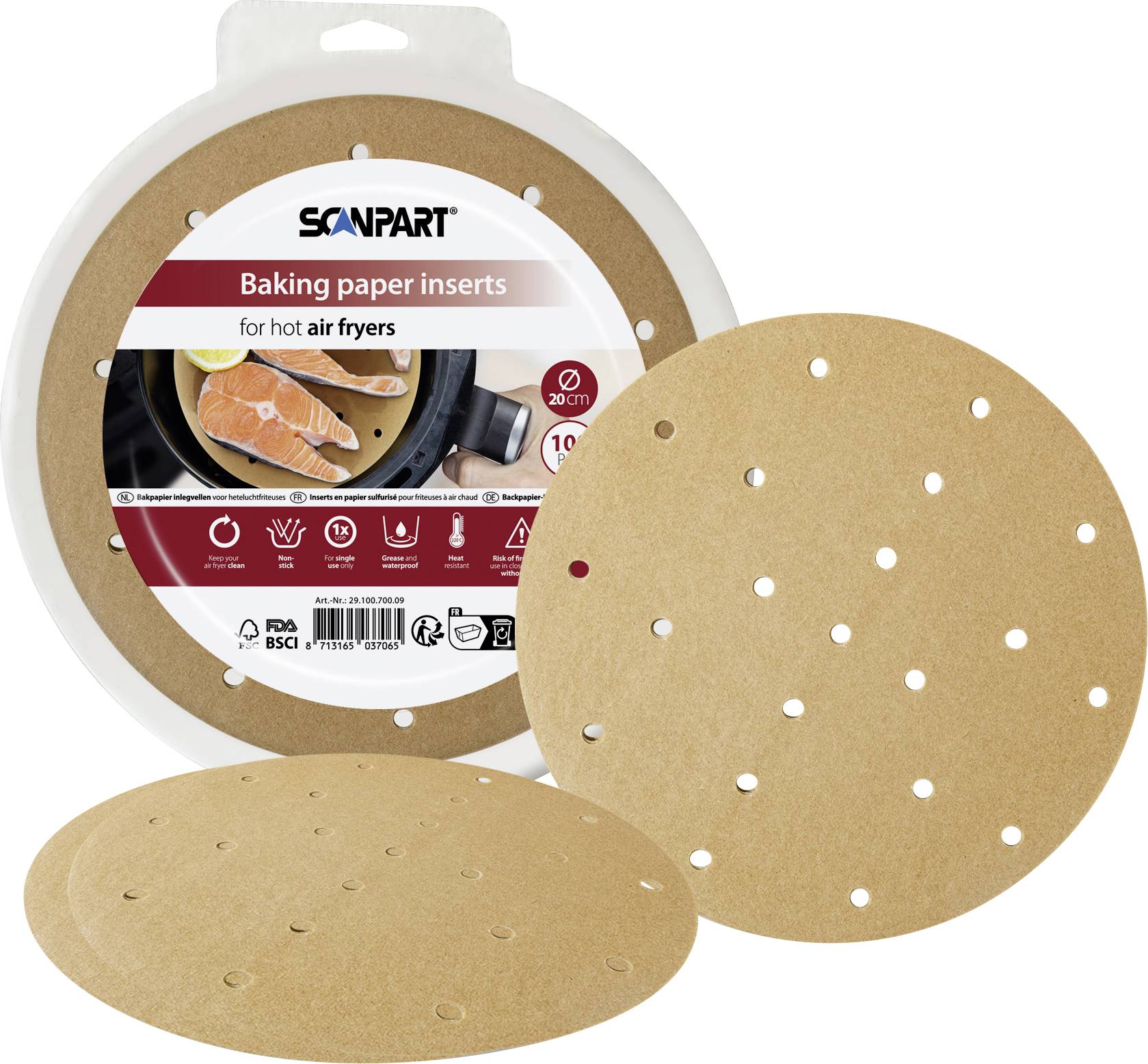 Папір для аерофритюрниці ScanPart 2910070009. Ø 20 см